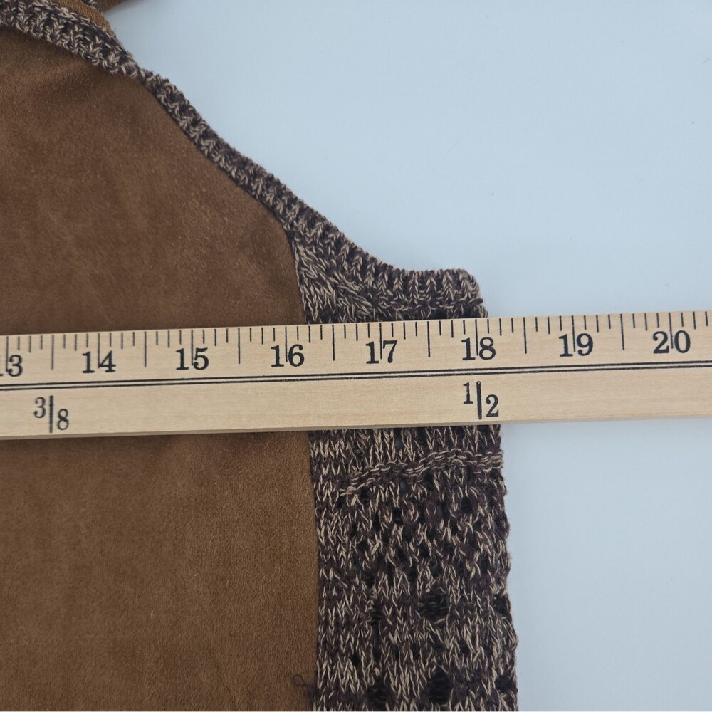 Maurice Women Vest S Brown Fringe Suede Crochet Boho Chic Festival Hippie Artist - Picture 8 of 10